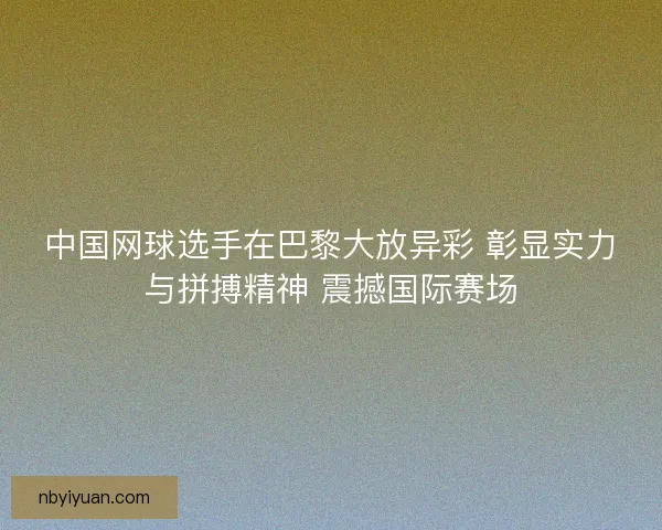 中国网球选手在巴黎大放异彩 彰显实力与拼搏精神 震撼国际赛场